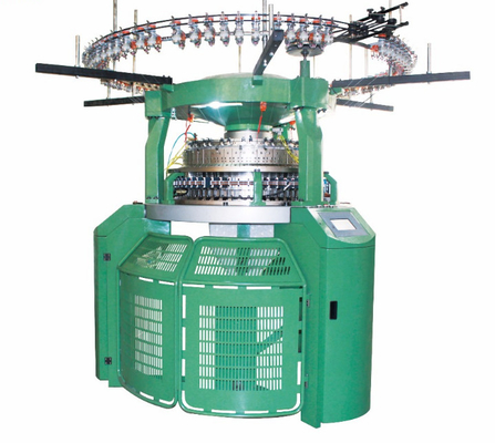 Trasferimento elettronico automatizzato macchina tricottante circolare della costola di colore verde